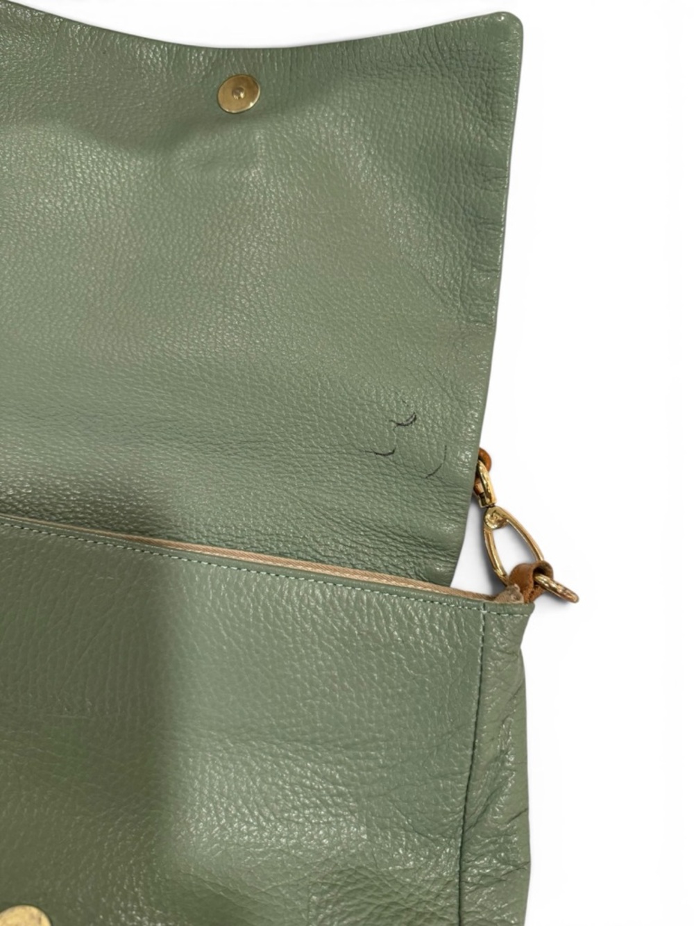 Valentina Green Pebble Leather Crossbody - Picture 8 of 16